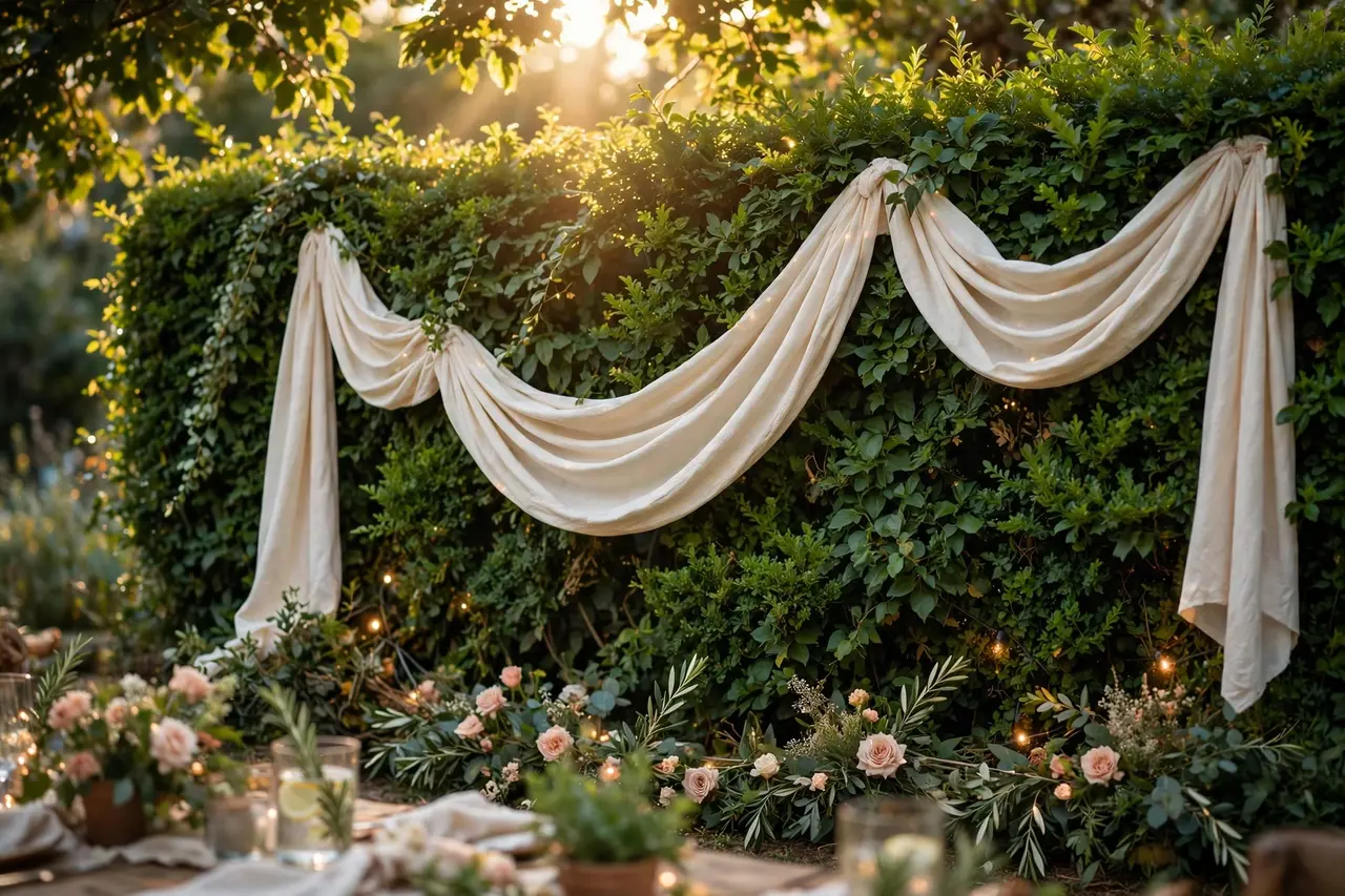 birthday backdrop ideas – outdoor greenery arch backdrop