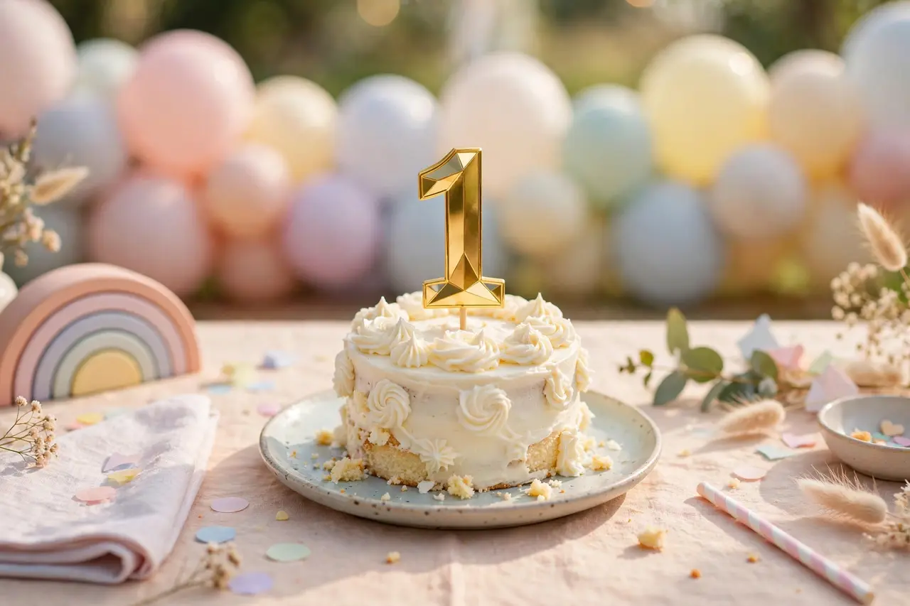 Simple vanilla smash cake — birthday cake ideas for a first birthday