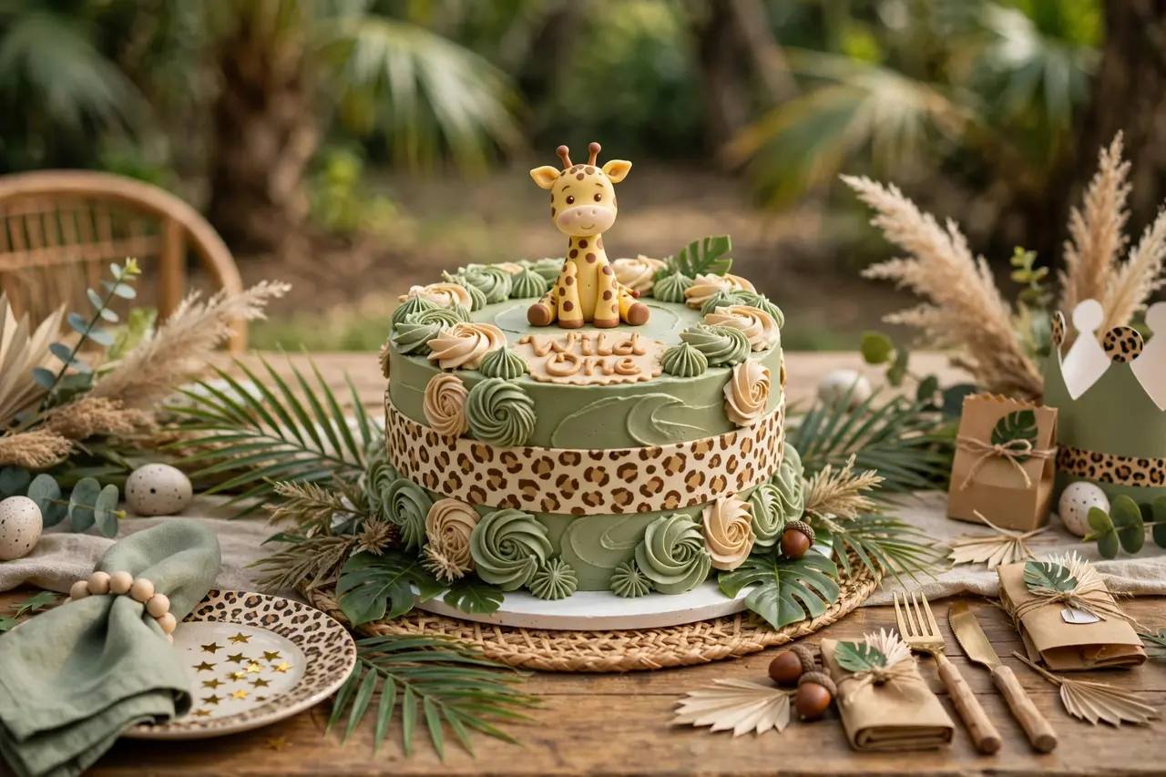 Wild One safari cake — themed birthday cake ideas