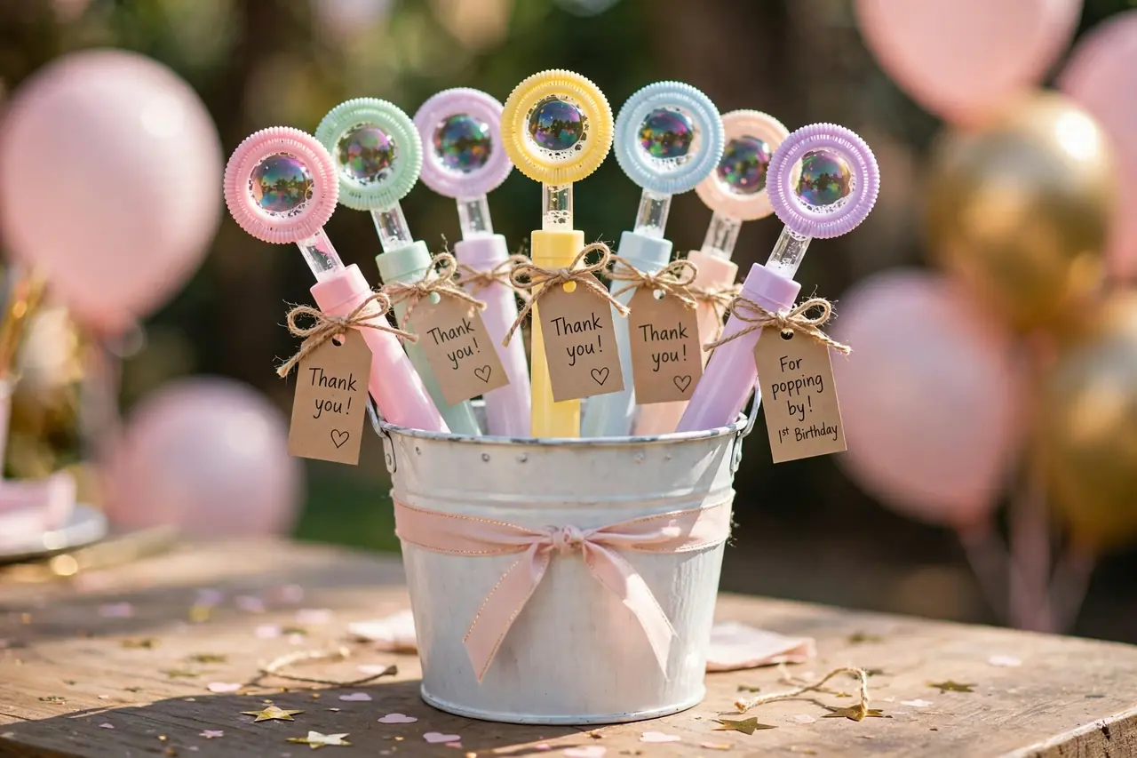 first birthday party favors - budget bubble wand favors