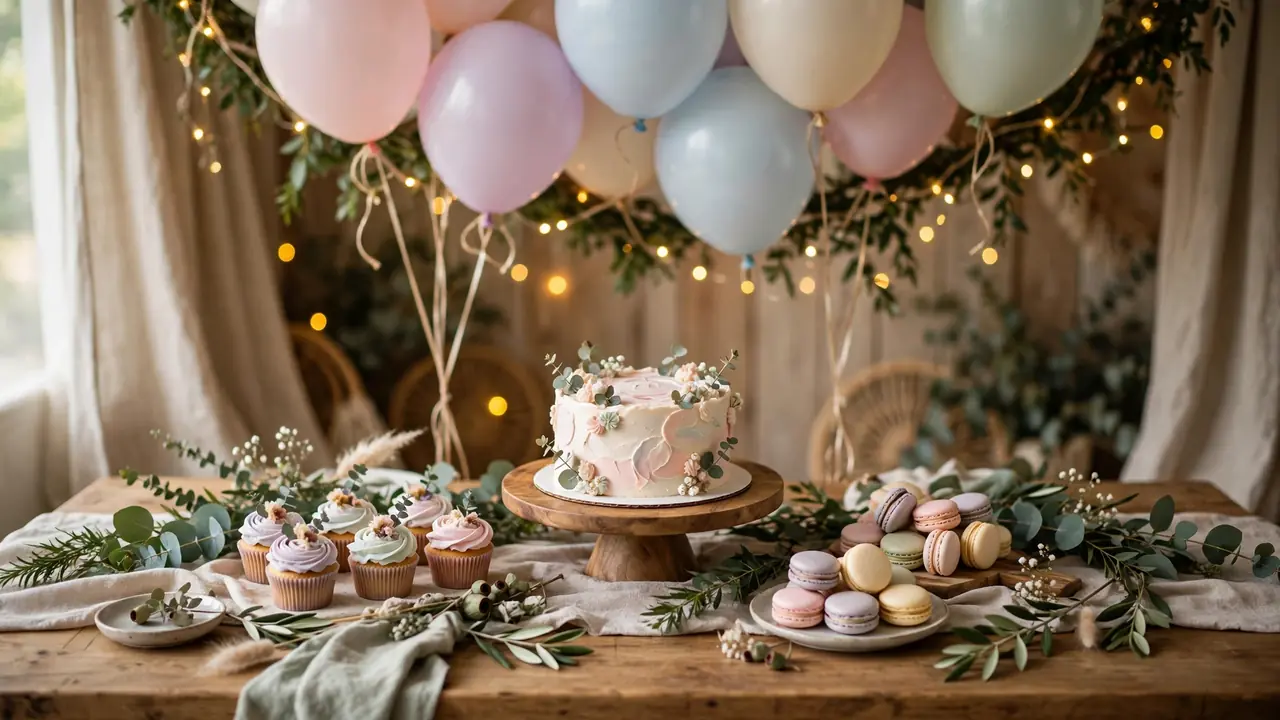 birthday decoration ideas – styled dessert and cake table
